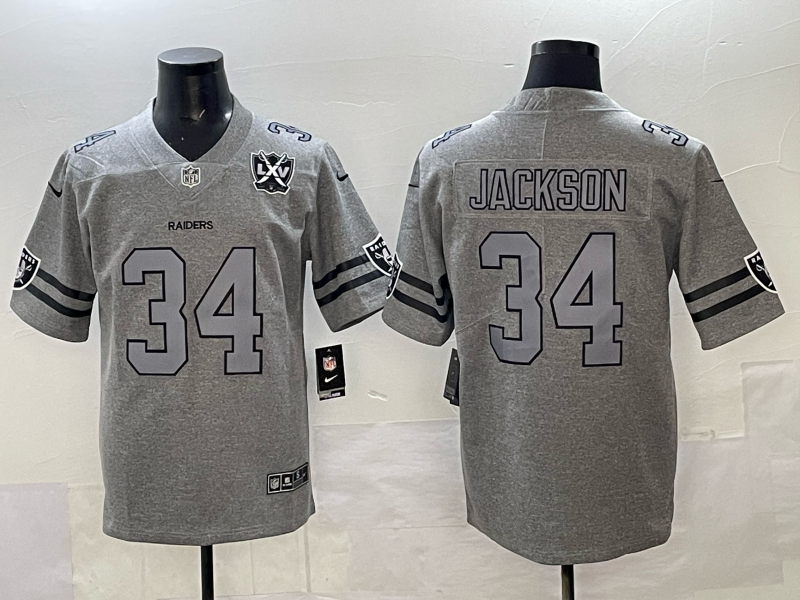 Men Oakland Raiders 34 Jackson grey Nike Limited NFL 2025 Jersey 001